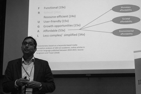 Rajnish Tiwari at InnoFrugal 2017 (Helsinki)